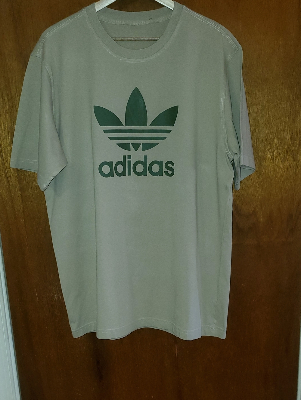 adidas Trefoil Logo Short Sleeve Tee in Sage Green